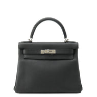 HERMES Kelly Black Togo Leather Size 28