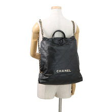 Load image into Gallery viewer, CHANEL CHANEL22 Backpack BlackAS3313 Leather Size Large
