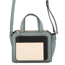 Load image into Gallery viewer, Valextra Valextra Mini Paspa 2WAY Bag Gray/Beige/Black Leather
