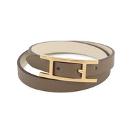 HERMES Be Api de Bourtour Bracelet Size T2 Etoupe/Nata Swift Leather