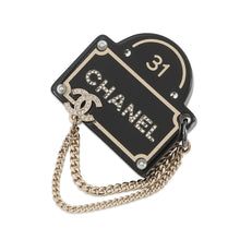 Load image into Gallery viewer, CHANEL Brooch Black/Gold Plastic Gold Plated Rhinestone Faux Pearl
