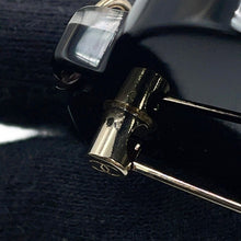 Load image into Gallery viewer, CHANEL Brooch Black/Gold Plastic Gold Plated Rhinestone Faux Pearl
