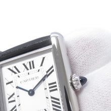 将图像加载到图库查看器中，CARTIER Tank Mast Solar Powered Beat LM H33.7mm×W25.5mm Stainless Steel Leather Silver DialWSTA0059
