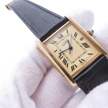 将图像加载到图库查看器中，CARTIER mast tank LM H33.7mm×W25.5mm Gold Plated Leather Ivory DialW1017454
