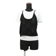 CHANEL Camisole T-shirt Size M Black/WhiteP72150-K10356-NA934 Cotton100% Cashmere100% Rhinestone
