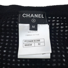 将图像加载到图库查看器中，CHANEL Camisole T-shirt Size M Black/WhiteP72150-K10356-NA934 Cotton100% Cashmere100% Rhinestone
