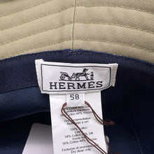 Load image into Gallery viewer, HERMES Hat 《Harper H Electric》 Embroidery Size 58 SausageH252010N Cotton100%
