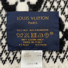 将图像加载到图库查看器中，LOUIS VUITTON Echarpe LV to Jules NoirM77406 Silk52% Cashmere48%
