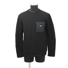 将图像加载到图库查看器中，PRADA Triangle Logo Sweater Size 52 BlackUMB049_1W4X_F0002_S_202 Wool100%
