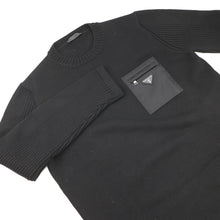 Load image into Gallery viewer, PRADA Triangle Logo Sweater Size 52 BlackUMB049_1W4X_F0002_S_202 Wool 100%
