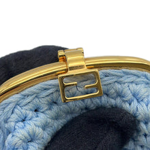 Load image into Gallery viewer, FENDI Kiss Lock Coin purse Light Blue8M0454 AFGX Cotton
