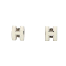 Load image into Gallery viewer, HERMES Pop Ash Earrings Size Mini White Gold Plated Lacquer
