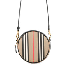Load image into Gallery viewer, BURBERRY Icon Stripe Louise Shoulder Bag Beige/Black/White8051846 PVC Leather
