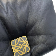 将图像加载到图库查看器中，LOEWE Goya Puffer Bag Shoulder Bag BlackA896W56X01 Shiny Napa Lambskin Size Mini
