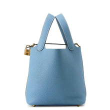 将图像加载到图库查看器中，HERMES Picotin Lock New Blue Jean Taurillon Clemence Size PM
