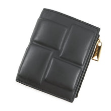 Load image into Gallery viewer, Bottega Veneta Padded Bi-fold Compact Wallet Black Lambskin
