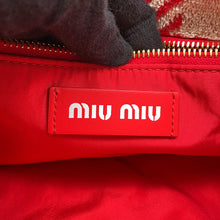 将图像加载到图库查看器中，MIUMIU Terrycloth Check 2-Way Tote Bag Red5BG236 pile
