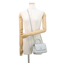Load image into Gallery viewer, CHANEL Coco Handle 2WAYHandbag SilverAS2215 Caviar Leather Size XXS
