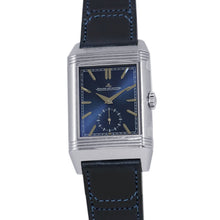 Load image into Gallery viewer, JAEGER-LE COULTRE Reverso Tribute Duo Small Seconds H47mm×W28.3mm Stainless Steel Leather Blue/Silver DialQ3988481
