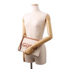 将图像加载到图库查看器中，GUCCI Clutch Bag Beige/Brown777165 Canvas Leather
