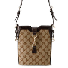 Load image into Gallery viewer, GUCCI Mini bucket bag Beige/Brown782919 GG Canvas Leather
