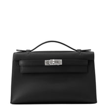 将图像加载到图库查看器中，HERMES PochetteKelly Black Swift Leather
