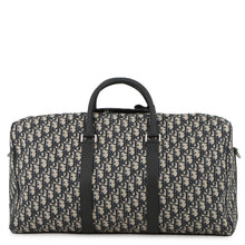 Load image into Gallery viewer, Dior Oblique Jacquard Lingot 2-Way Travel Bag Beige/Navy1ADDU115YKY_H27E Canvas Leather Size 50
