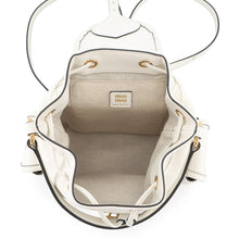 将图像加载到图库查看器中，MIUMIU Logo Backpack White5BZ043 Leather Size Medium
