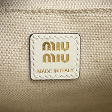 将图像加载到图库查看器中，MIUMIU Logo Backpack White5BZ043 Leather Size Medium
