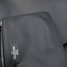 将图像加载到图库查看器中，Valentino Garavani VLTN Logo Rock Studded Tote Bag Black Leather
