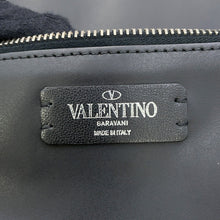 将图像加载到图库查看器中，Valentino Garavani VLTN Logo Rock Studded Tote Bag Black Leather
