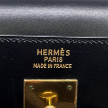 Load image into Gallery viewer, HERMES Kelly Retourne Black Box Calf Leather Size 35
