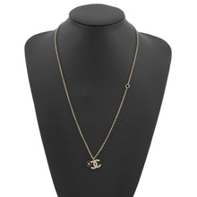 将图像加载到图库查看器中，CHANEL CC Logo Clover Necklace Gold/BlackABF387 Metal Rhinestone
