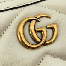 将图像加载到图库查看器中，GUCCI GG Marmont ChainShoulder Bag Ivory777263 Leather Size Small

