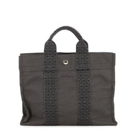 HERMES Her Line Tote Gray Canvas Size PM