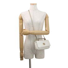 将图像加载到图库查看器中，GUCCI GG Milano Top Handle Chain Shoulder Bag White806017 Leather
