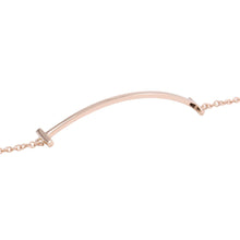 将图像加载到图库查看器中，TIFFANY&amp;Co. T Smile Bracelet Size Small60150768 18K Pink Gold
