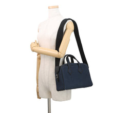 Load image into Gallery viewer, HERMES Victoria 3 Fool Toe Black/Blue Saphir Swift Leather Toile Cadrille Size Mini
