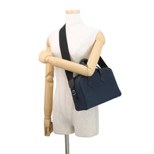 Load image into Gallery viewer, HERMES Victoria 3 Fool Toe Black/Blue Saphir Swift Leather Toile Cadrille Size Mini
