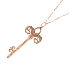将图像加载到图库查看器中，TIFFANY&amp;Co. Fleur de Lis Key Necklace 18K Pink Gold
