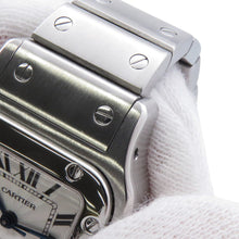 将图像加载到图库查看器中，CARTIER Santos Garbe SM H25mm×W24mm Stainless Steel Silver DialW20054D6
