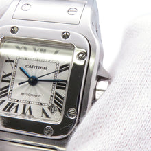 将图像加载到图库查看器中，CARTIER Santos Garbe SM H25mm×W24mm Stainless Steel Silver DialW20054D6

