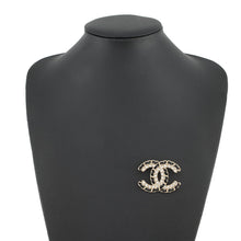 将图像加载到图库查看器中，CHANEL CC Logo BroochAB2971-B01952-N5746 Metal Leather Rhinestone
