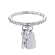 HERMES Kelly・Clochette Ring Size PM/49/#9 18K White Gold