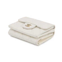 Load image into Gallery viewer, CHANEL Matelasse Classic Small Flap Wallet Tri-fold Wallet WhiteAP0230 Caviar Leather
