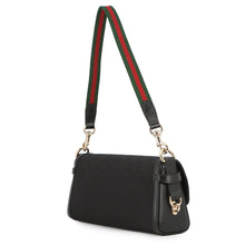 将图像加载到图库查看器中，GUCCI Luce Shoulder Bag Black786027 GG Canvas Leather Size Small
