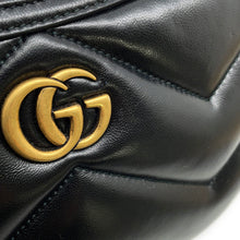 Load image into Gallery viewer, GUCCI GG Marmont ChainShoulder Bag Black777263 Leather Size Small
