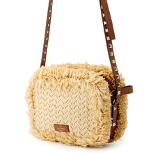 Load image into Gallery viewer, Valentino Garavani RockStudded Shoulder Bag Natural/BrownTW2B0809PWC_43S Straw Leather
