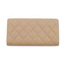 将图像加载到图库查看器中，CHANEL Matelasse Classic Long Flap Wallet BeigeA80758 Lambskin
