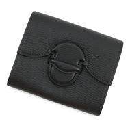 HERMES Port Folio 1938-12 Compact Wallet Black Chevre Myzore Goatskin